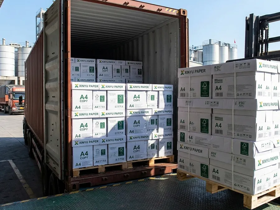 xinyu-paper-factory-direct-a4-copy-paper-wholesale-container-loading