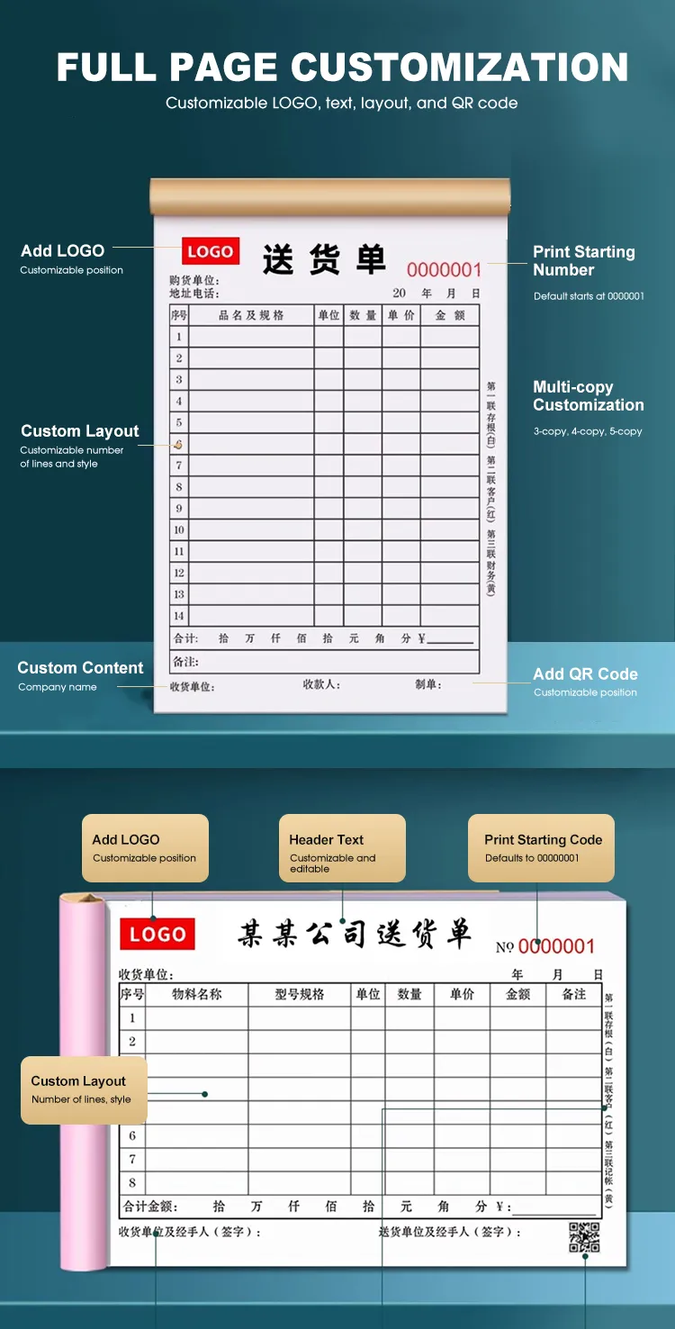premium customized ncr delivery notepads