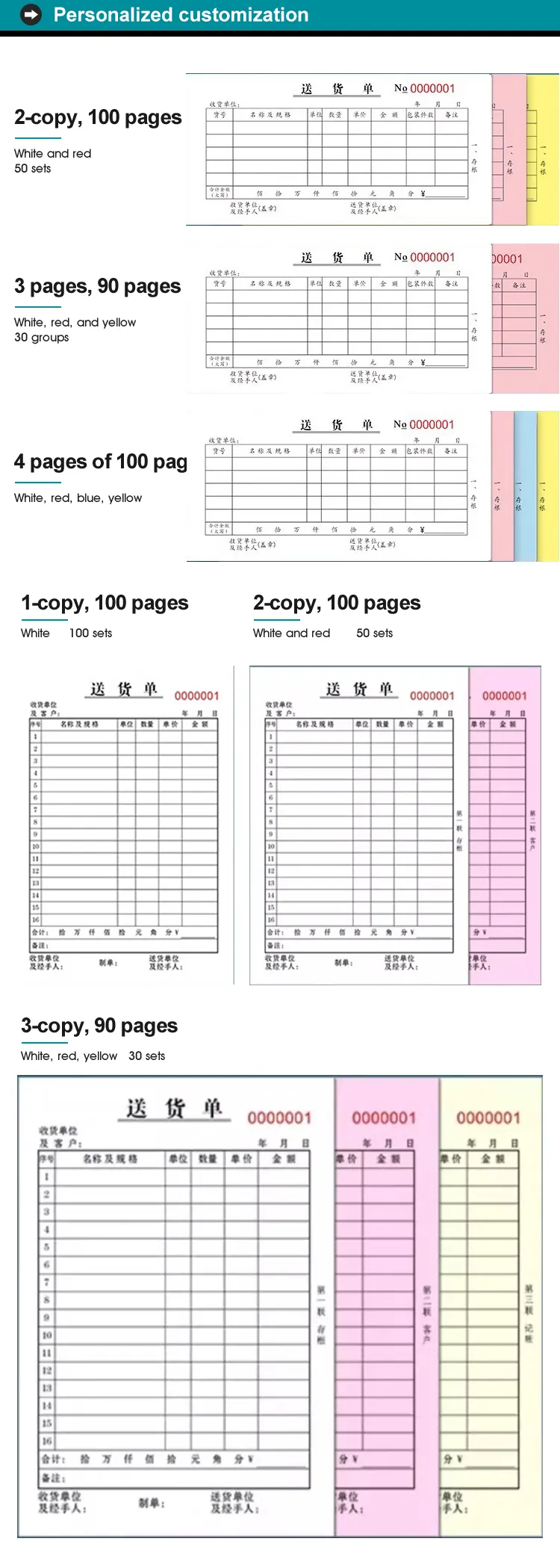premium customized ncr delivery notepads