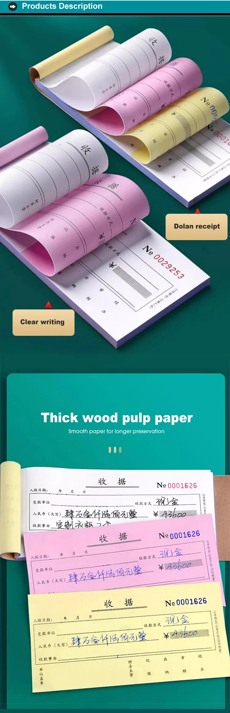 premium customized ncr receipt invoice book